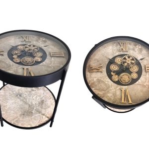 שולחן צד עם שעון דקורטיבי משולב